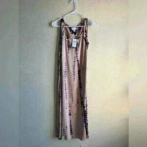 J. Jill Purejill Lenzing Ecovero Viscose Maxi Dress Womens‎ XSP Pink Tie Dye